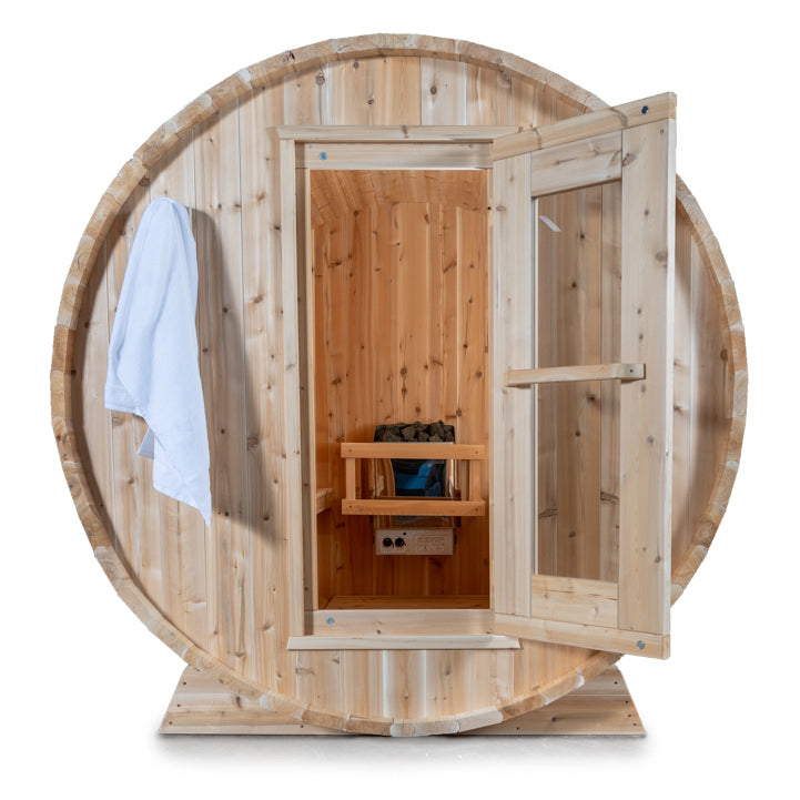 Leisurecraft Canadian Timber Harmony Outdoor Traditional Barrel Sauna 3-4 Person