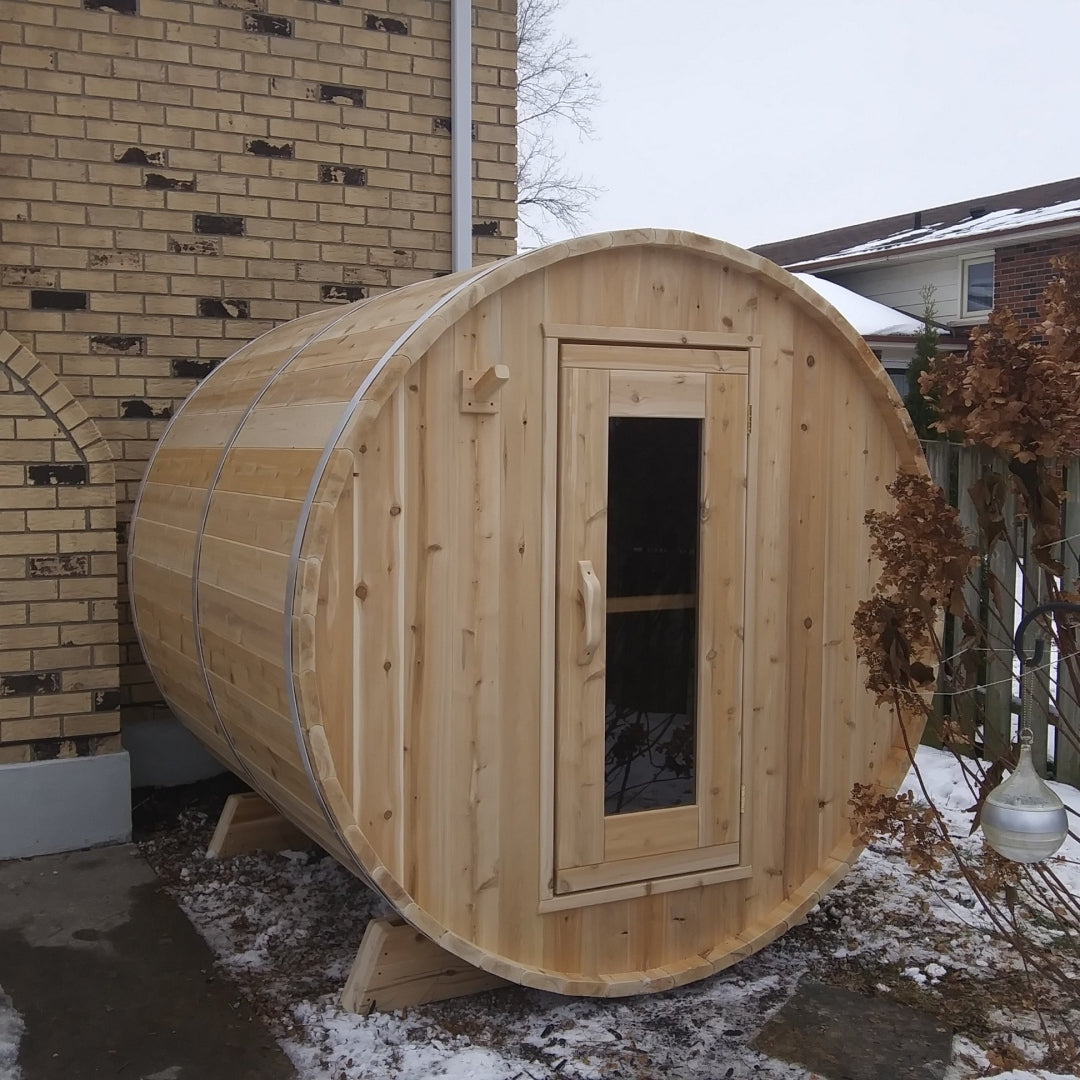 Leisurecraft Canadian Timber Harmony Outdoor Traditional Barrel Sauna 3-4 Person