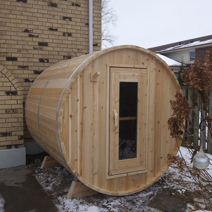 Leisurecraft Canadian Timber Harmony Outdoor Traditional Barrel Sauna 3-4 Person
