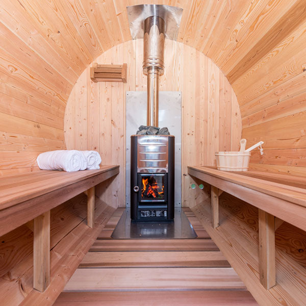 Leisurecraft Candadian Timber Tranquility Barrel Sauna 4-5 Peron