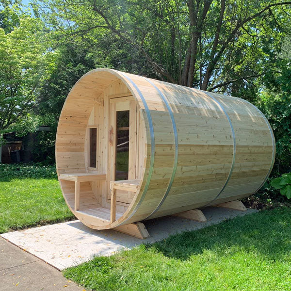 Leisurecraft Candadian Timber Tranquility Barrel Sauna 4-5 Peron