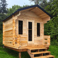 Leisurecraft Canadian Timber Georgian Traditional Cabin Sauna With Porch 2-6 Person