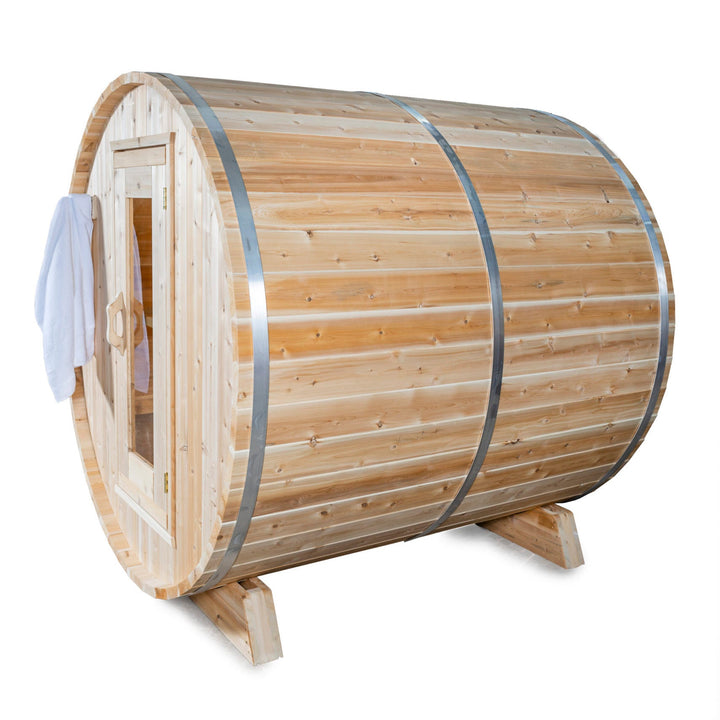 Leisurecraft Canadian Timber Harmony Outdoor Traditional Barrel Sauna 3-4 Person
