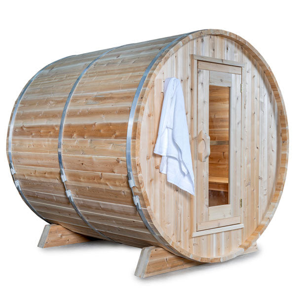 Leisurecraft Canadian Timber Harmony Outdoor Traditional Barrel Sauna 3-4 Person