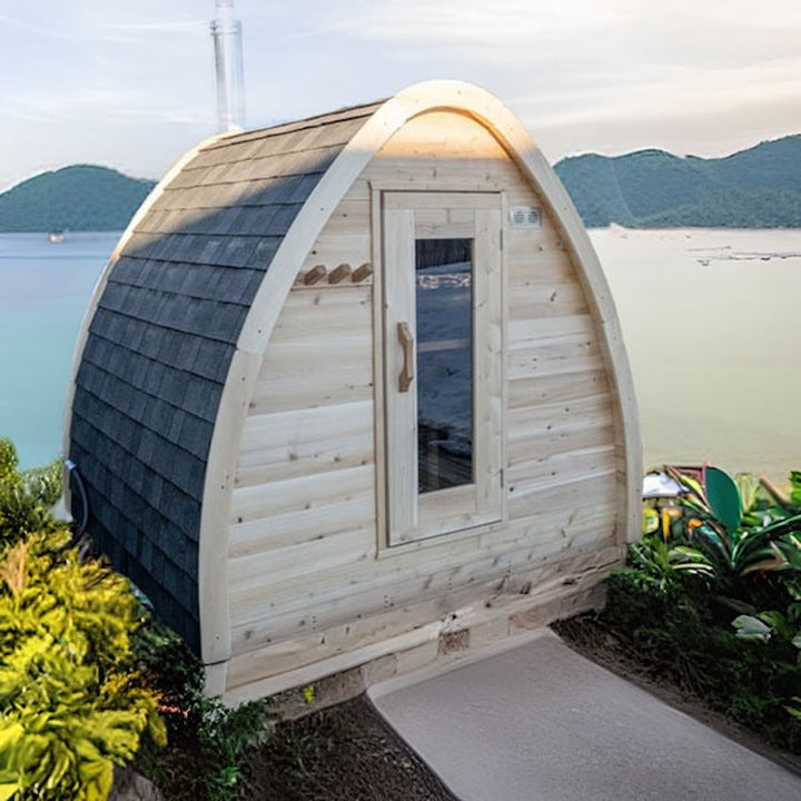 Leisurecraft Canadian Timber Outdoor Traditional MiniPOD Sauna 3-4 Person