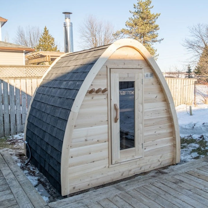 Leisurecraft Canadian Timber Outdoor Traditional MiniPOD Sauna 3-4 Person