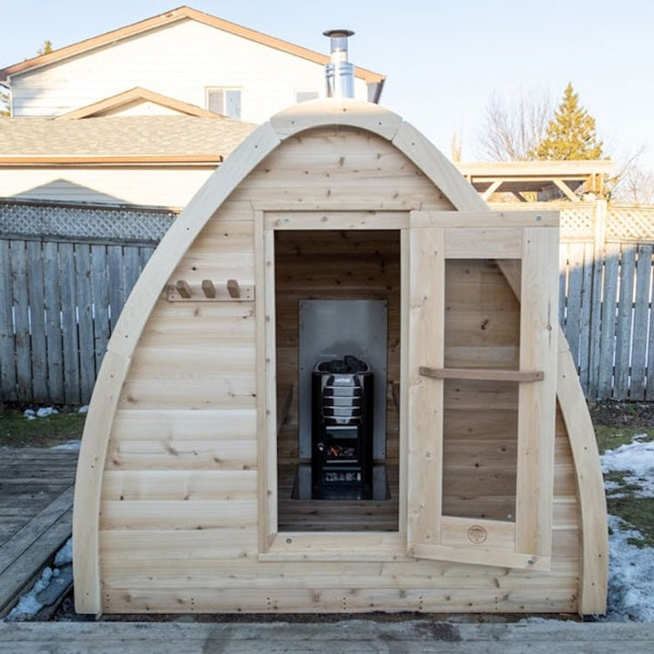 Leisurecraft Canadian Timber Outdoor Traditional MiniPOD Sauna 3-4 Person