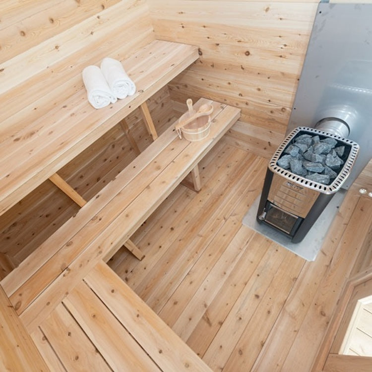 Leisurecraft Canadian Timber Georgian Outdoor Traditional Cabin Sauna with Changeroom 2-6 Person