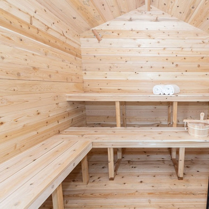 Leisurecraft Canadian Timber Georgian Outdoor Traditional Cabin Sauna with Changeroom 2-6 Person