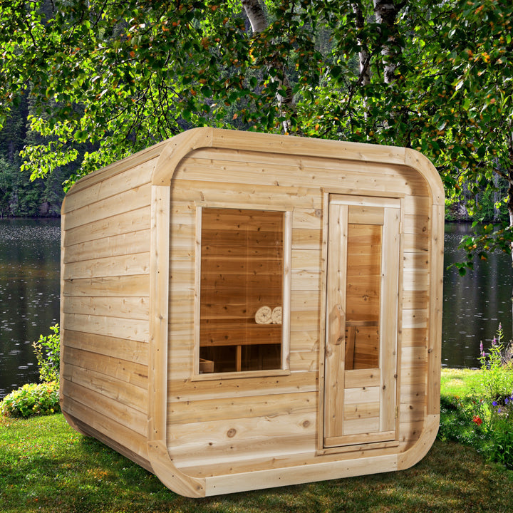 Leisurecraft Canadian Timber Luna Outdoor Traditional Sauna 2-3 Person