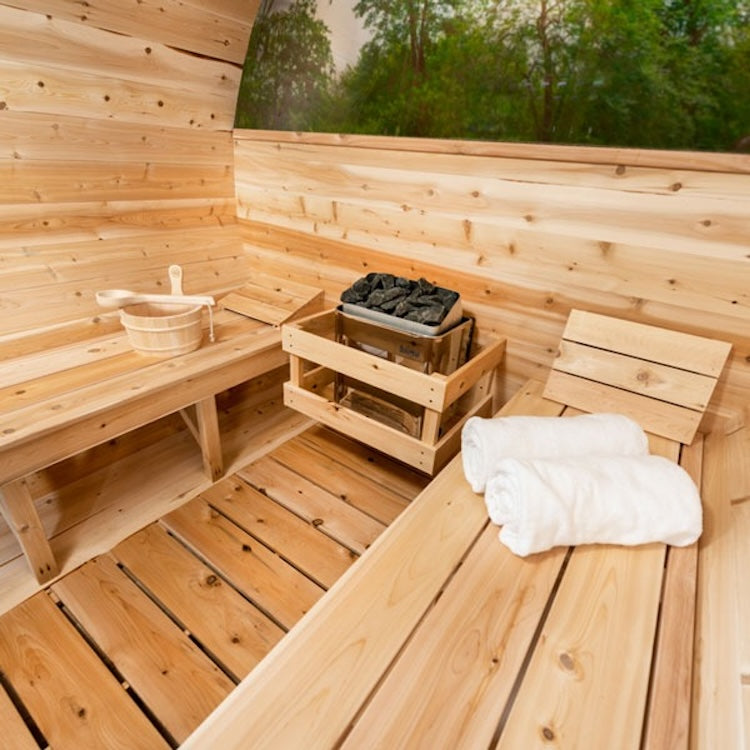 Leisurecraft Canadian Timber Serenity MP Outdoor Traditional Barrel Sauna 3-4 Person
