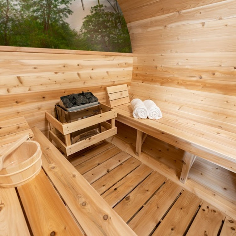 Leisurecraft Canadian Timber Serenity MP Outdoor Traditional Barrel Sauna 3-4 Person