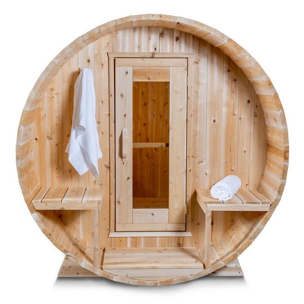 Leisurecraft Canadian Timber Serenity Outdoor Traditional Barrel Sauna 3-4 Person