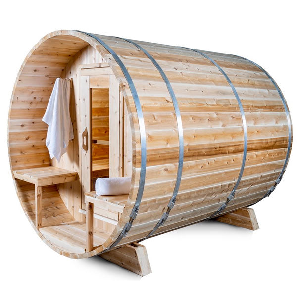 Leisurecraft Canadian Timber Serenity Outdoor Traditional Barrel Sauna 3-4 Person