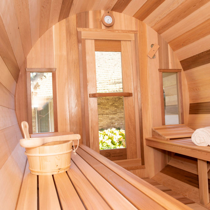 Leisurecraft Candadian Timber Tranquility Barrel Sauna 4-5 Peron