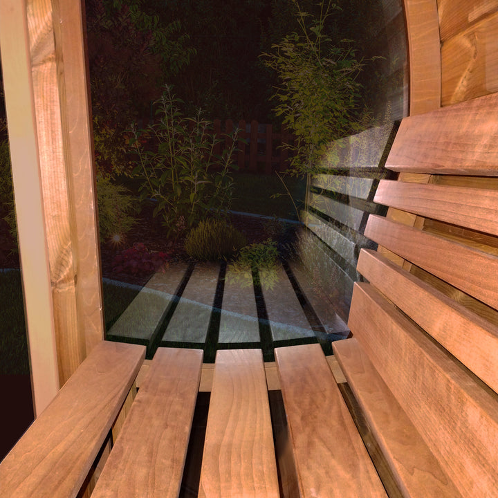 SaunaLife Model E7G 4 Person Sauna Barrel Glass Front