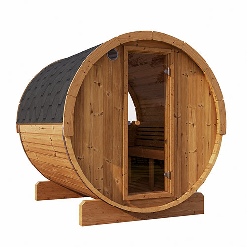 SaunaLife Model E7W 4 Person Sauna Barrel-Window