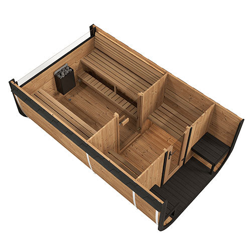 SaunaLife Cube Luxury CL12GCP Outdoor Home 8 Person Sauna Kit