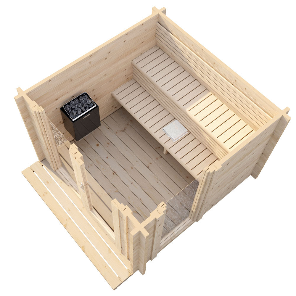 SaunaLife Model G4 Outdoor Home 6 Person Sauna Kit