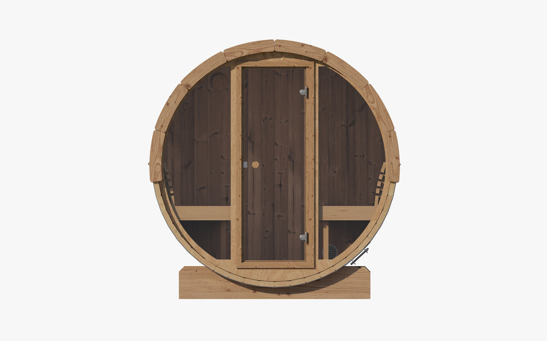 SaunaLife Model E7G 4 Person Sauna Barrel Glass Front