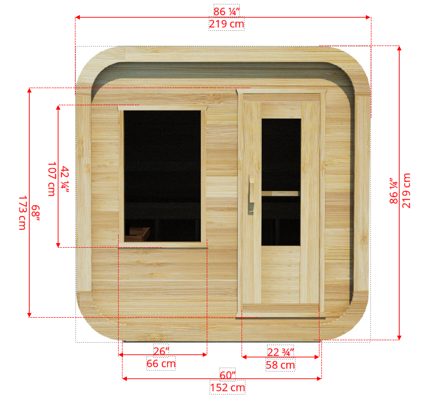 Leisurecraft Canadian Timber Luna Outdoor Traditional Sauna 2-3 Person