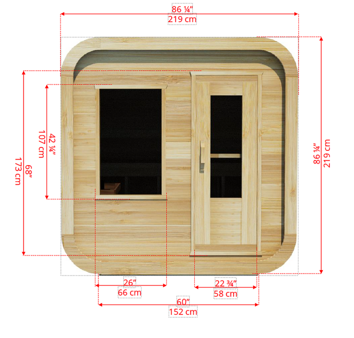 Leisurecraft Canadian Timber Luna Outdoor Traditional Sauna 2-3 Person
