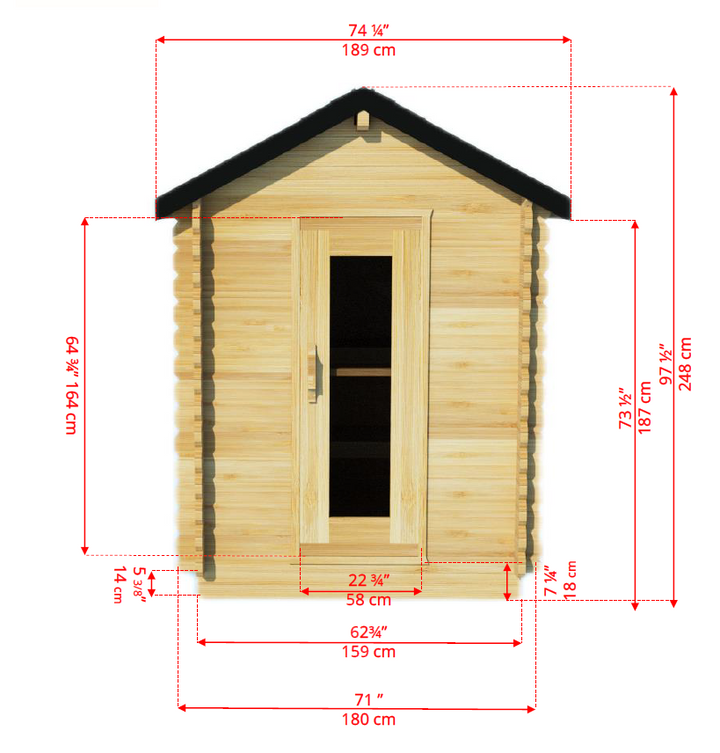 Leisurecraft Canadian Timber Grandby Cabin Outdoor Electric Heated Sauna 2-3 Person