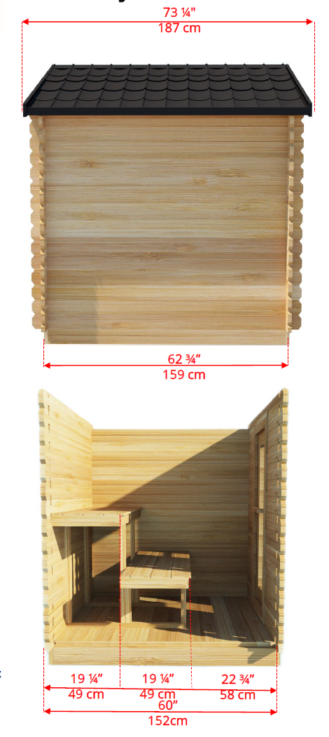 Leisurecraft Canadian Timber Grandby Cabin Outdoor Electric Heated Sauna 2-3 Person