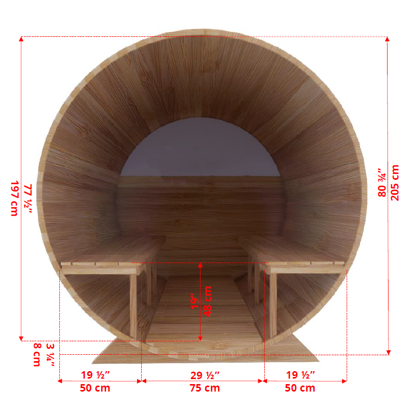 Leisurecraft Canadian Timber Serenity MP Outdoor Traditional Barrel Sauna 3-4 Person