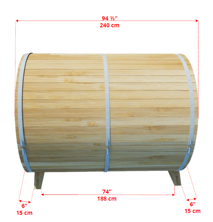 Leisurecraft Canadian Timber Serenity MP Outdoor Traditional Barrel Sauna 3-4 Person