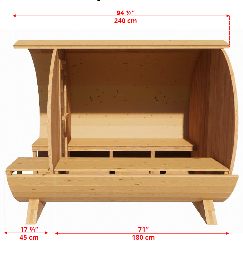 Leisurecraft Canadian Timber Serenity MP Outdoor Traditional Barrel Sauna 3-4 Person