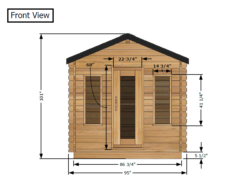 Leisurecraft Canadian Timber Georgian Outdoor Traditional Cabin Sauna with Changeroom 2-6 Person