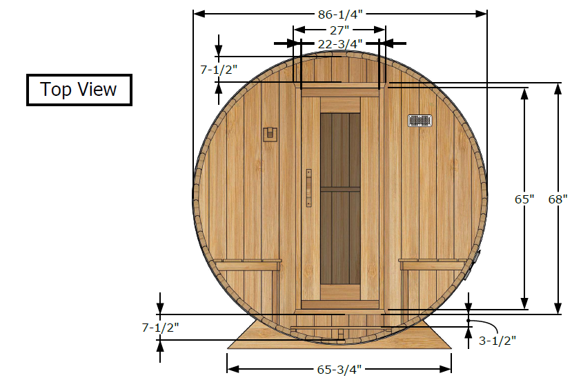 Leisurecraft Canadian Timber Serenity Outdoor Traditional Barrel Sauna 3-4 Person