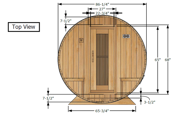 Leisurecraft Canadian Timber Serenity Outdoor Traditional Barrel Sauna 3-4 Person