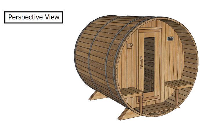 Leisurecraft Canadian Timber Serenity Outdoor Traditional Barrel Sauna 3-4 Person