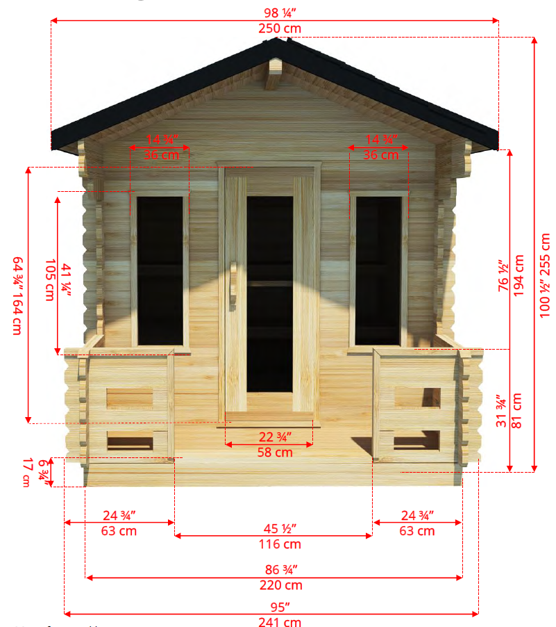 Leisurecraft Canadian Timber Georgian Traditional Cabin Sauna With Porch 2-6 Person