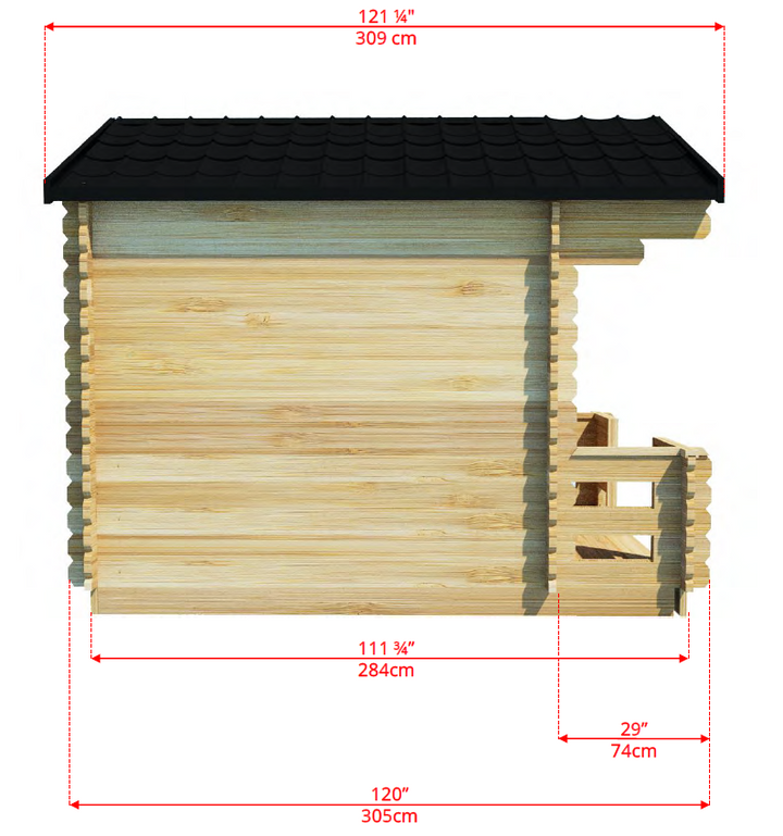 Leisurecraft Canadian Timber Georgian Traditional Cabin Sauna With Porch 2-6 Person