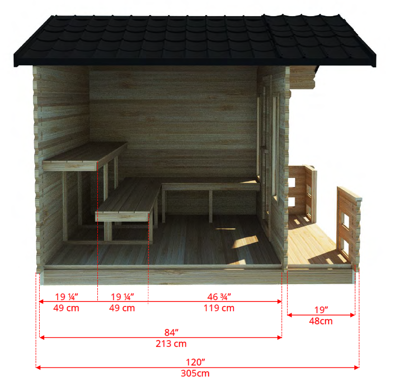 Leisurecraft Canadian Timber Georgian Traditional Cabin Sauna With Porch 2-6 Person