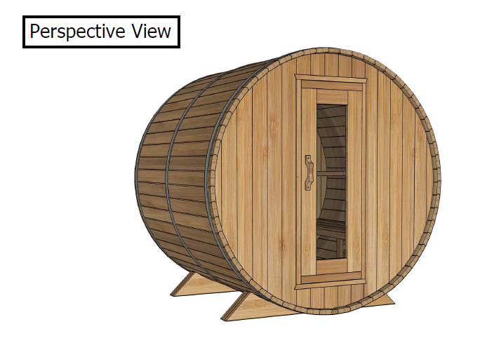 Leisurecraft Canadian Timber Harmony Outdoor Traditional Barrel Sauna 3-4 Person