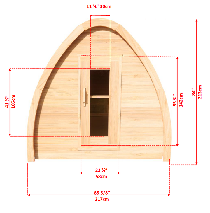 Leisurecraft Canadian Timber Outdoor Traditional MiniPOD Sauna 3-4 Person