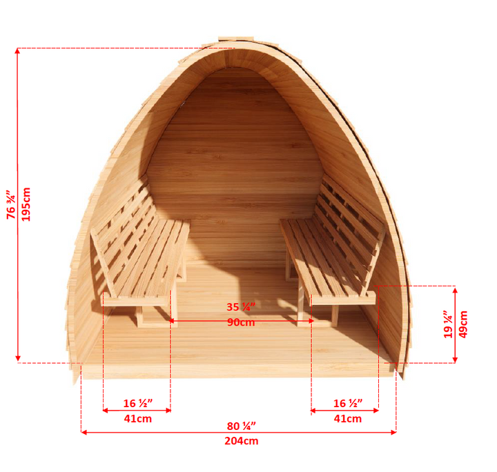 Leisurecraft Canadian Timber Outdoor Traditional MiniPOD Sauna 3-4 Person