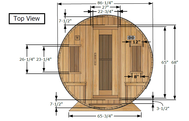 Leisurecraft Candadian Timber Tranquility Barrel Sauna 4-5 Peron