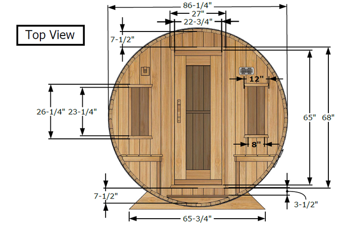 Leisurecraft Candadian Timber Tranquility Barrel Sauna 4-5 Peron