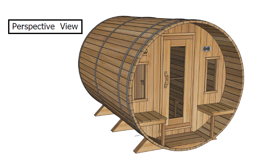Leisurecraft Candadian Timber Tranquility Barrel Sauna 4-5 Peron