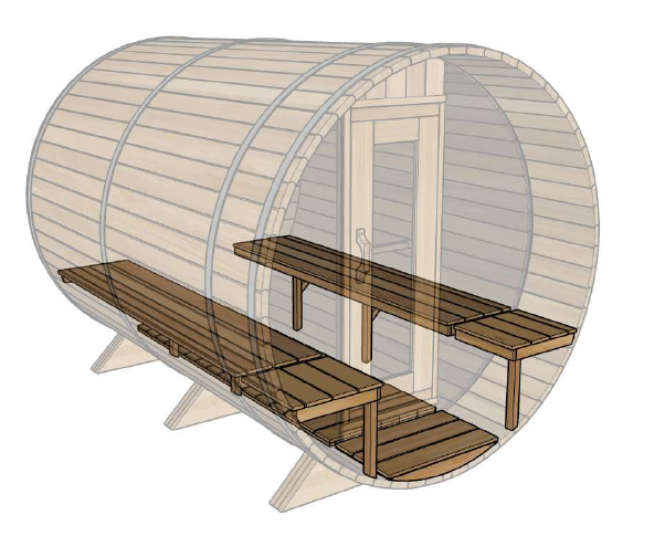 Leisurecraft Candadian Timber Tranquility Barrel Sauna 4-5 Peron