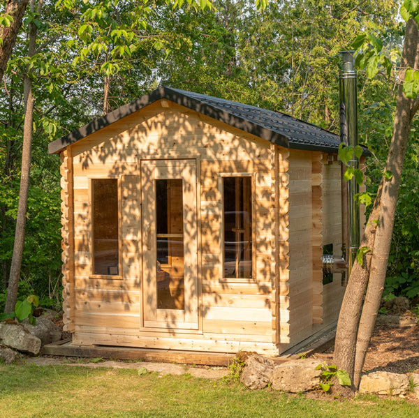 Leisurecraft Canadian Timber Georgian Traditional Cabin Sauna with Changeroom 2-6 Person