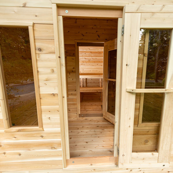 Leisurecraft Canadian Timber Georgian Traditional Cabin Sauna with Changeroom 2-6 Person