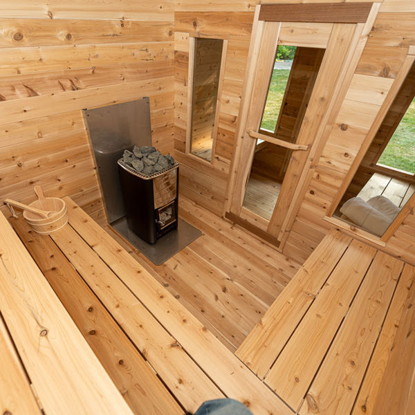 Leisurecraft Canadian Timber Georgian Traditional Cabin Sauna with Changeroom 2-6 Person