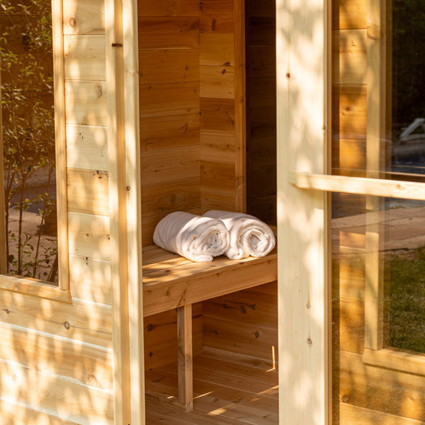 Leisurecraft Canadian Timber Georgian Traditional Cabin Sauna with Changeroom 2-6 Person