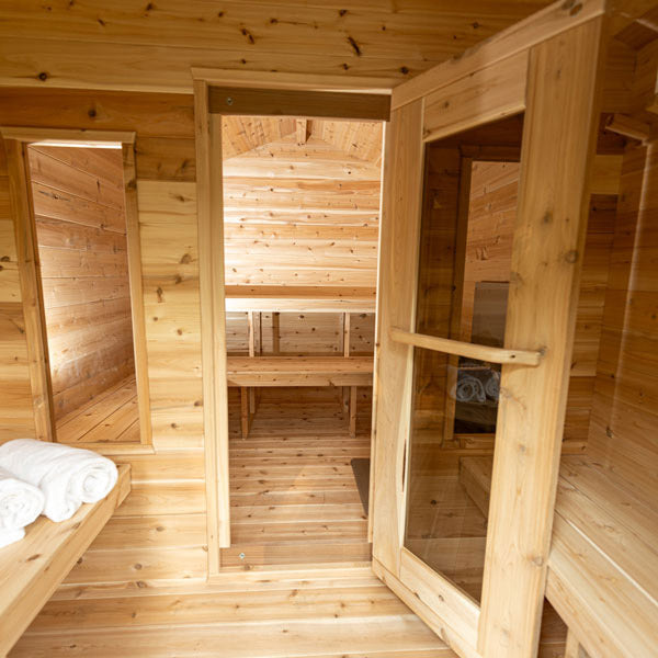 Leisurecraft Canadian Timber Georgian Traditional Cabin Sauna with Changeroom 2-6 Person